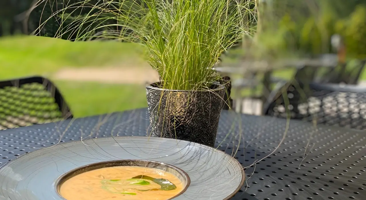 Clubhouse terrace surrounded by the beauty of nature.
