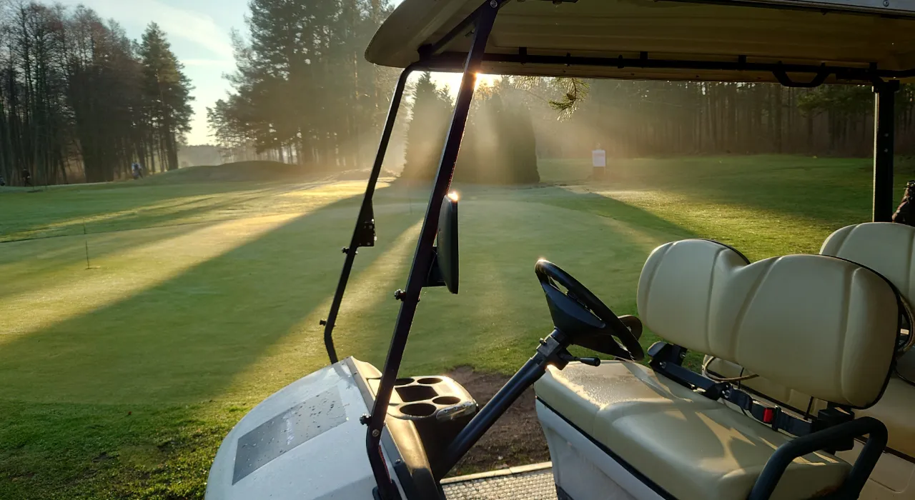 Golf cart at Viesturi Golf Club, Riga